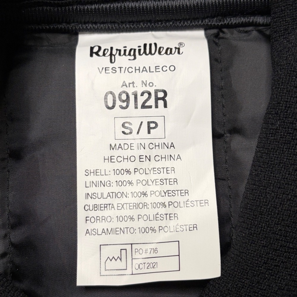 RefrigiWear Econo-Tuff Fiberfill Insulated Vest Mens S Blue Full-Zip Workwear - Picture 4 of 6